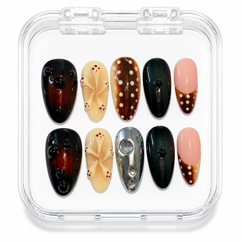 Press-on Nails Wholesale $11.90 Velvet Tortoise by Yabe Vietnam