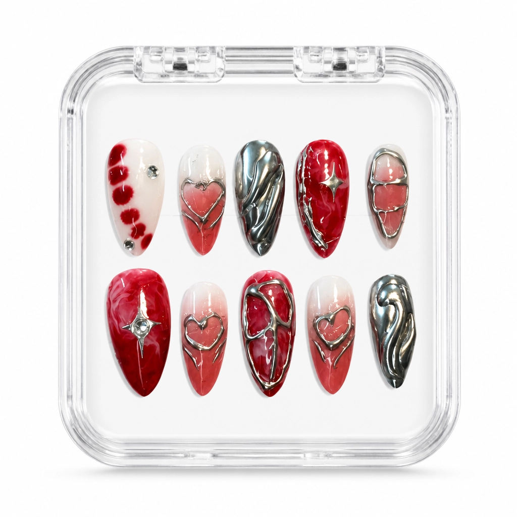 Press-on Nails Wholesale $11.90 Crimson Elegance by Yabe Vietnam