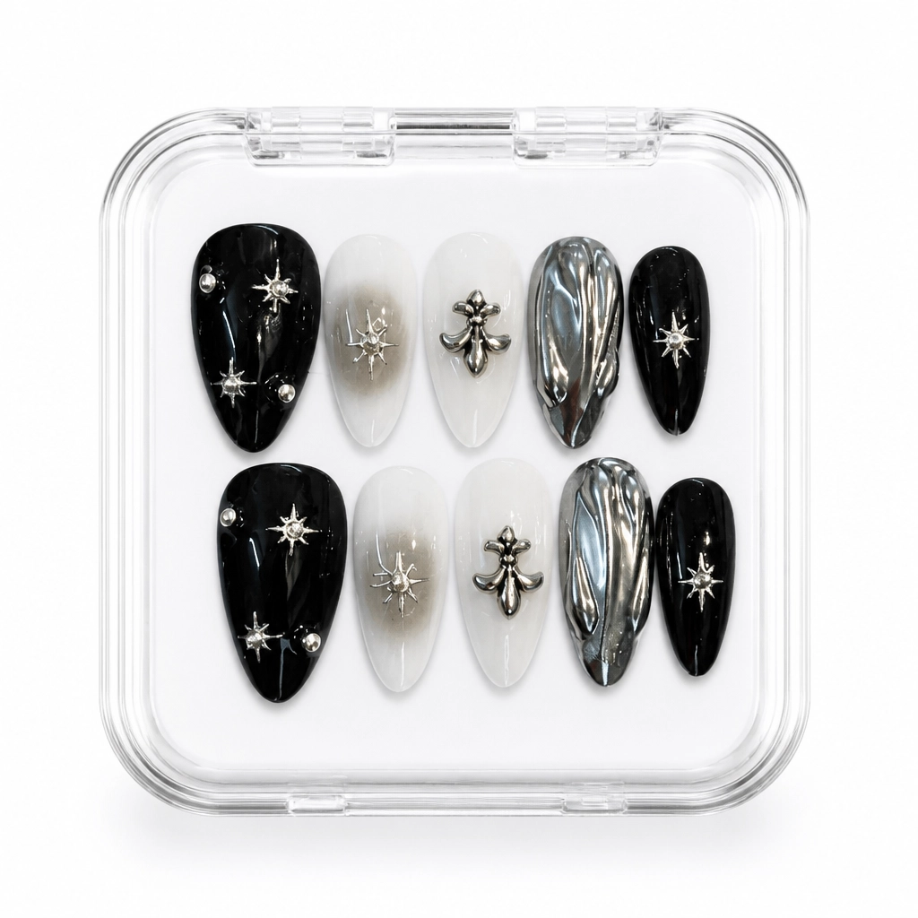 Press-on Nails Wholesale $11.90 Midnight Snowflake by Yabe Vietnam