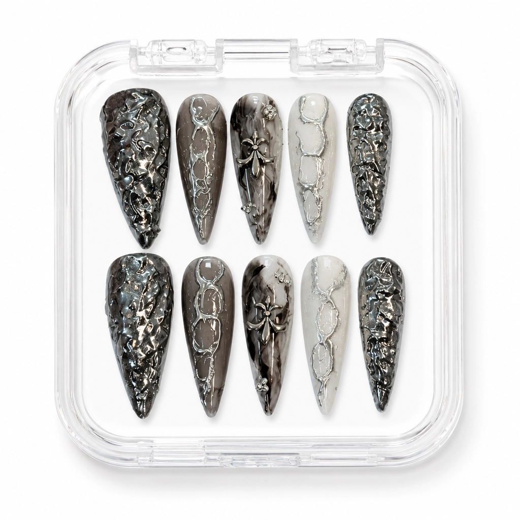 Press-on Nails Wholesale $11.90 Midnight Glitter by Yabe Vietnam