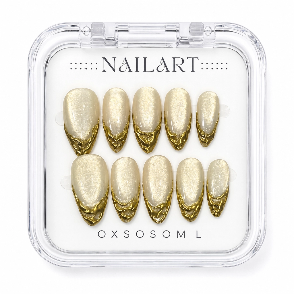 Press-on Nails Wholesale $11.90 Luxe Gold Stilettos by Yabe Vietnam