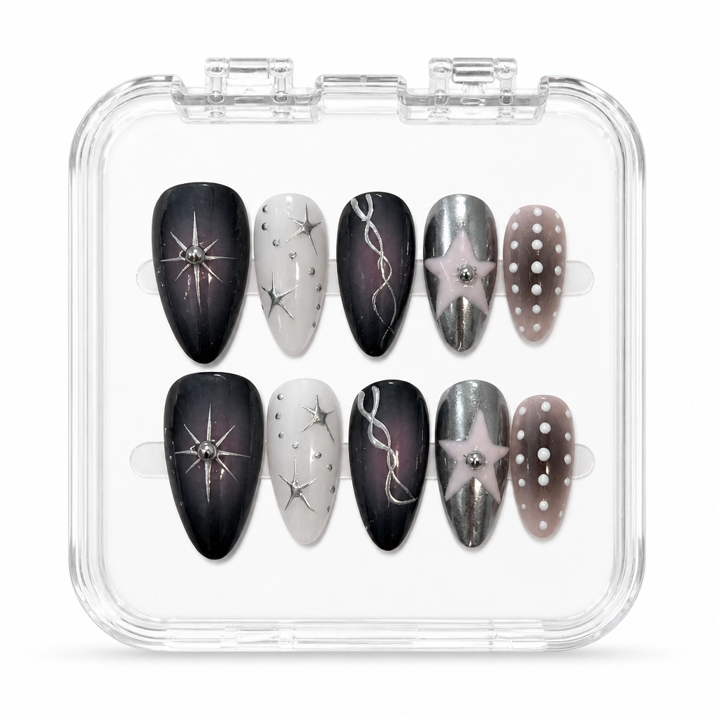 Press-on Nails Wholesale $11.90 Stellar Noir by Yabe Vietnam
