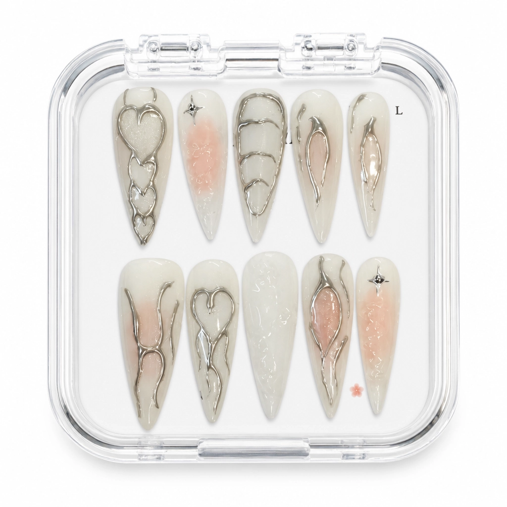 Press-on Nails Wholesale $11.90 Marble Blossom by Yabe Vietnam