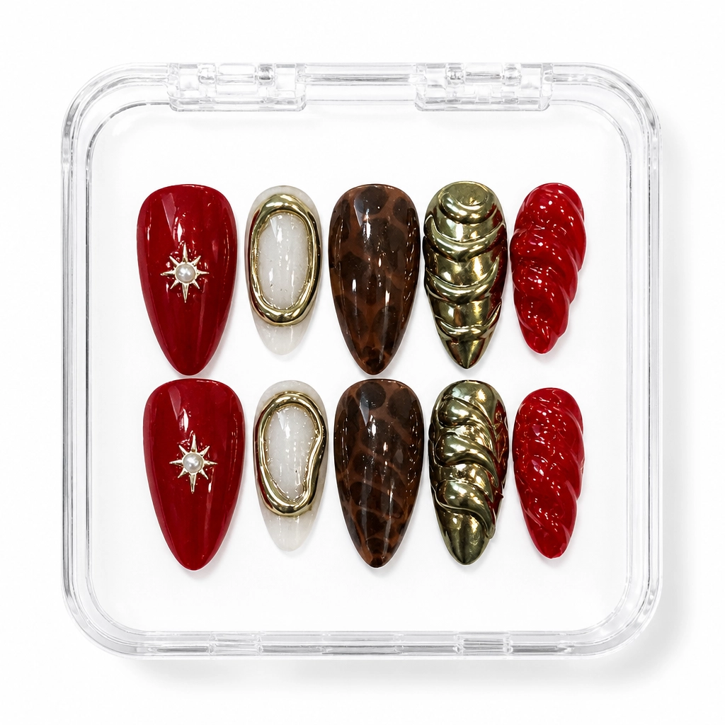 Press-on Nails Wholesale $11.90 Crimson Charm by Yabe Vietnam