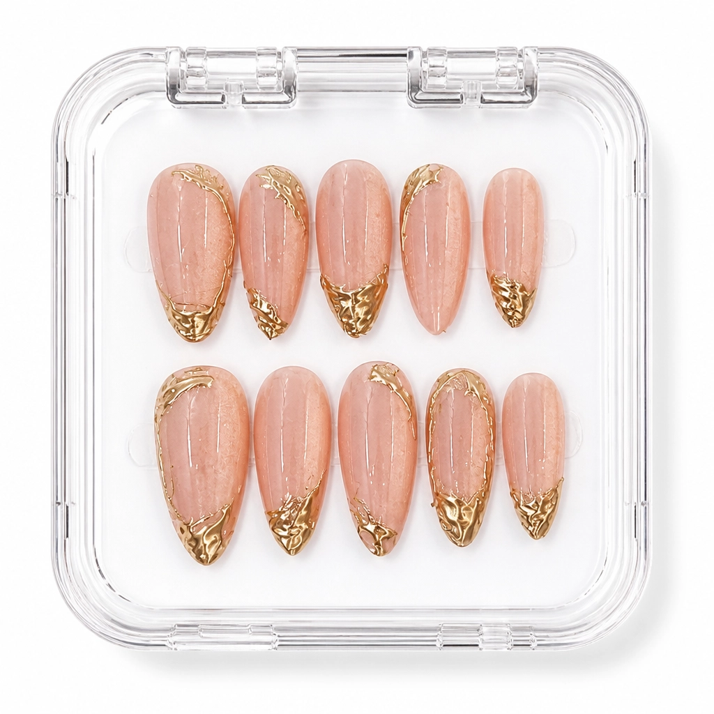 Press-on Nails Wholesale $11.90 Golden Elegance by Yabe Vietnam