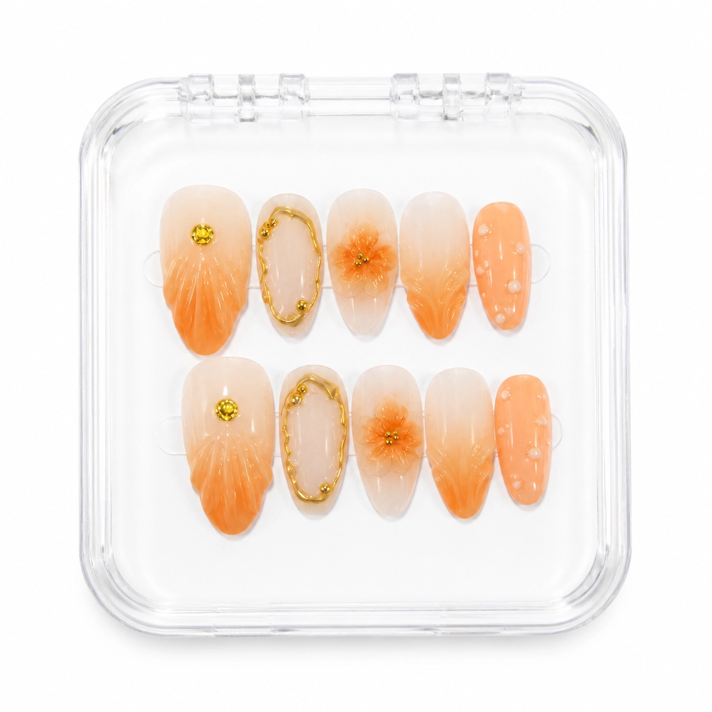 Press-on Nails Wholesale $11.90 Citrus Sparkle by Yabe Vietnam