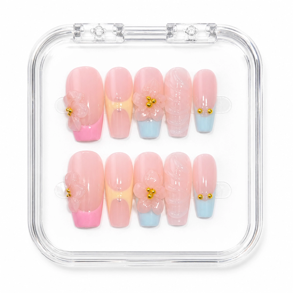 Press-on Nails Wholesale $11.90 Sakura Blush by Yabe Vietnam