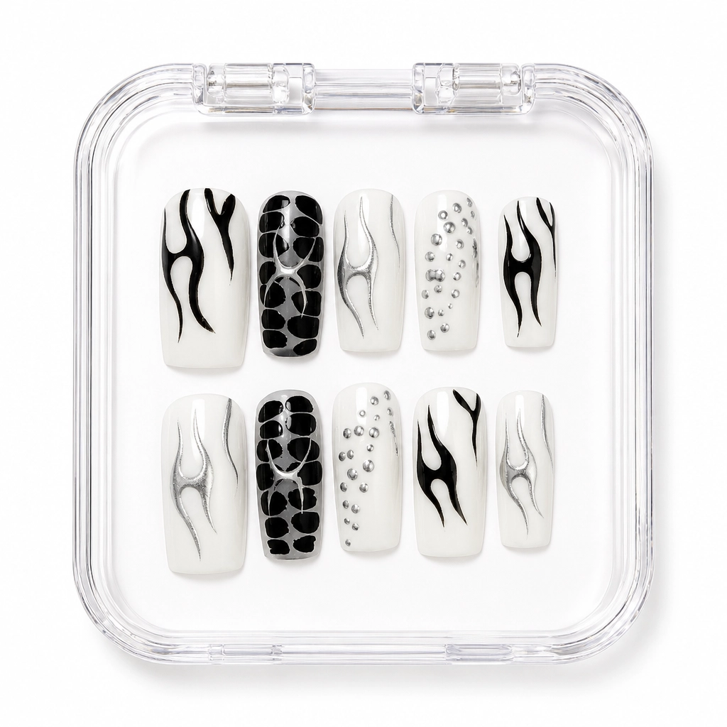 Press-on Nails Wholesale $11.90 Zebra Elegance by Yabe Vietnam