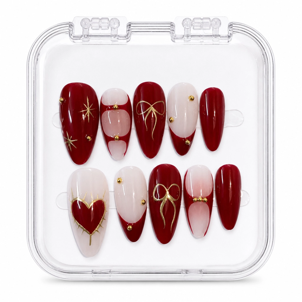 Press-on Nails Wholesale $11.90 Crimson Elegance by Yabe Vietnam