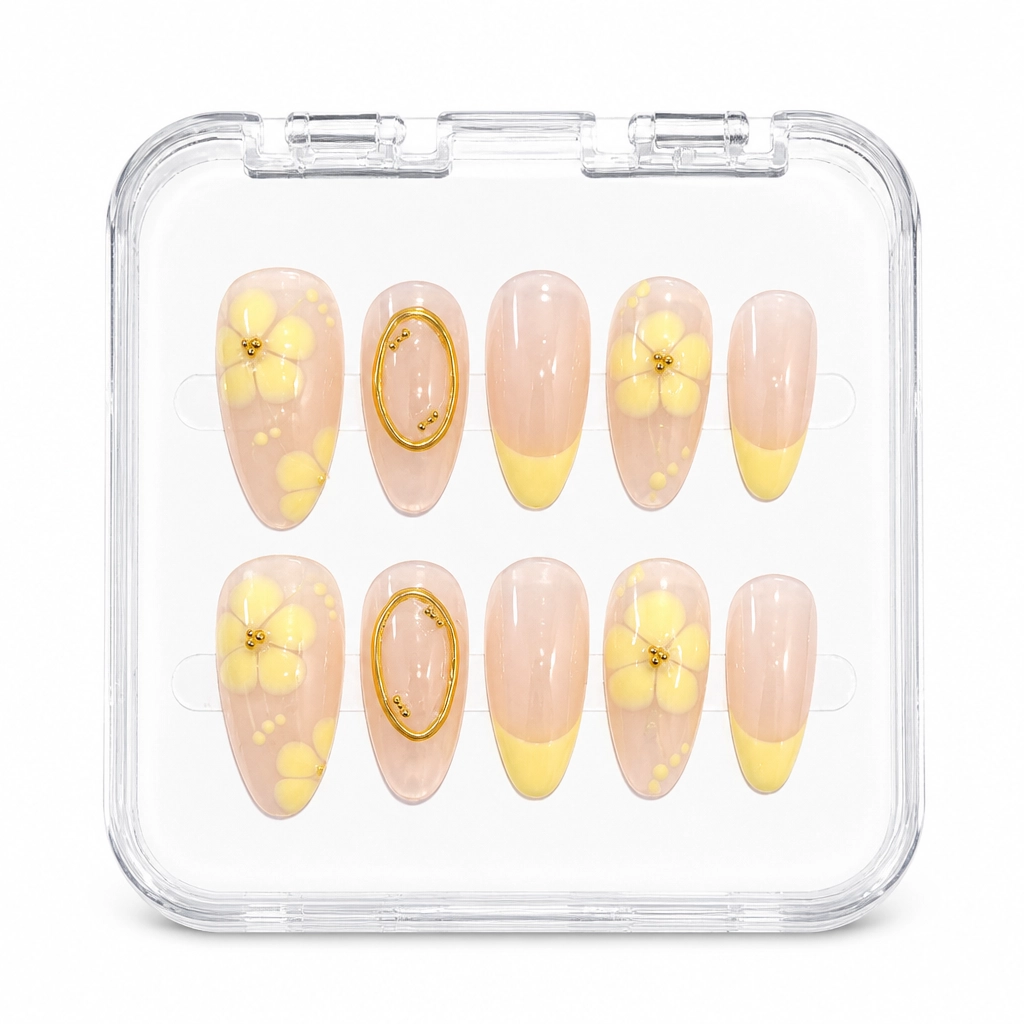 Press-on Nails Wholesale $11.90 Golden Marble Bliss by Yabe Vietnam