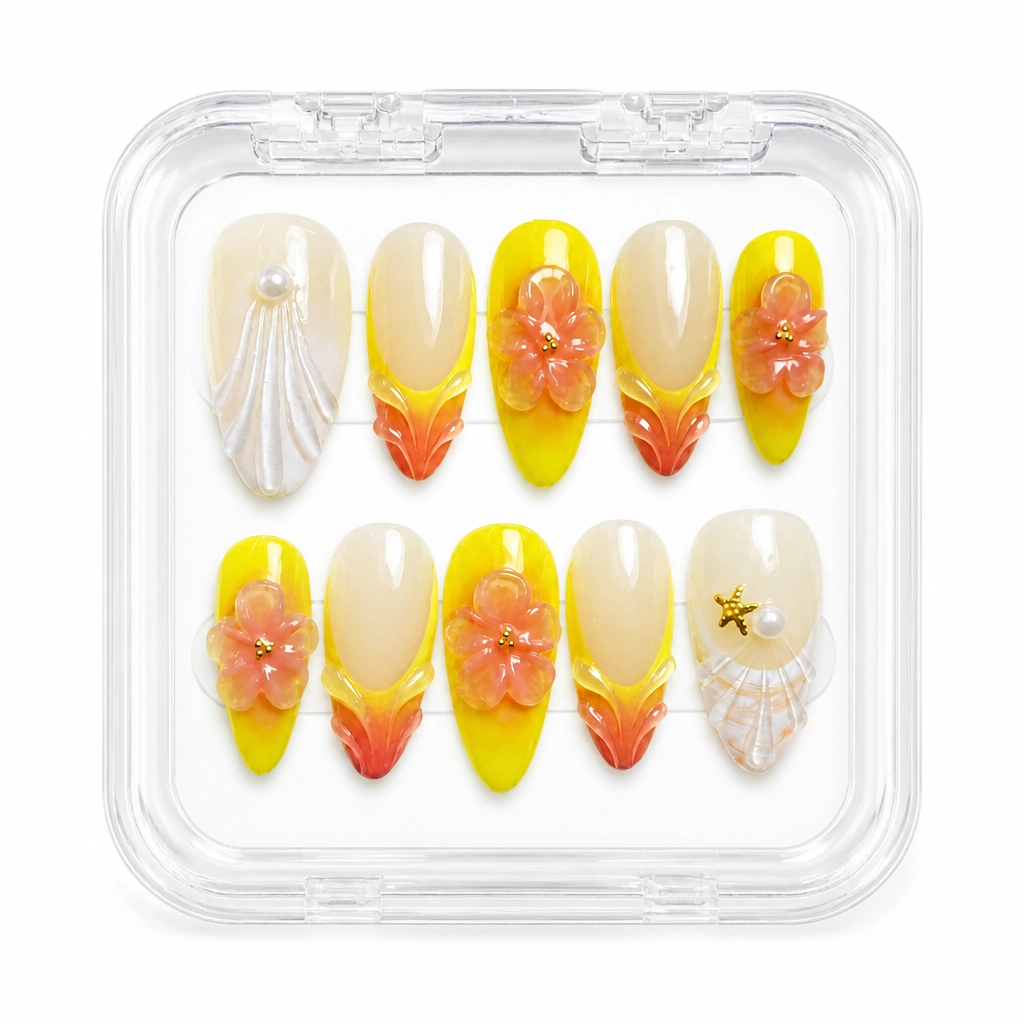 Press-on Nails Wholesale $11.90 Sunset Bloom by Yabe Vietnam