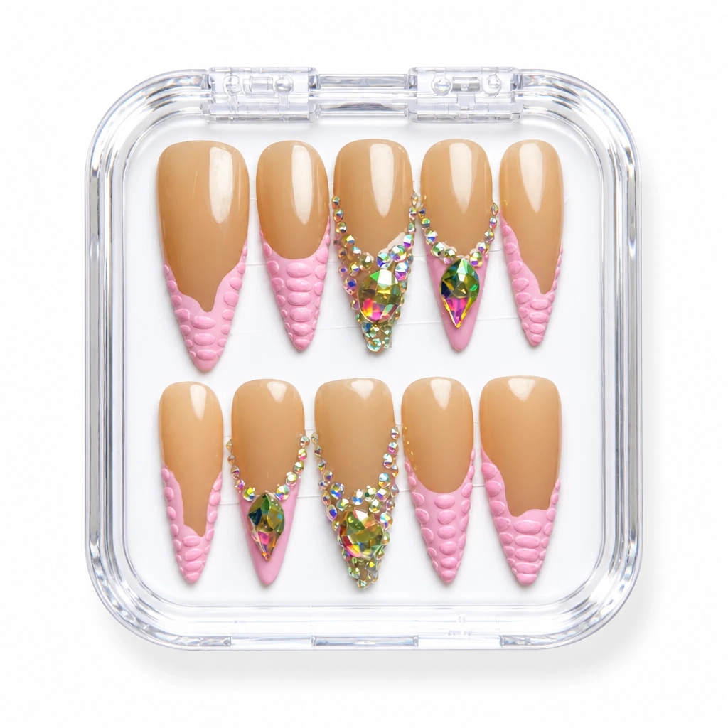 Press-on Nails Wholesale $11.90 Crystal Chic Stiletto by Yabe Vietnam