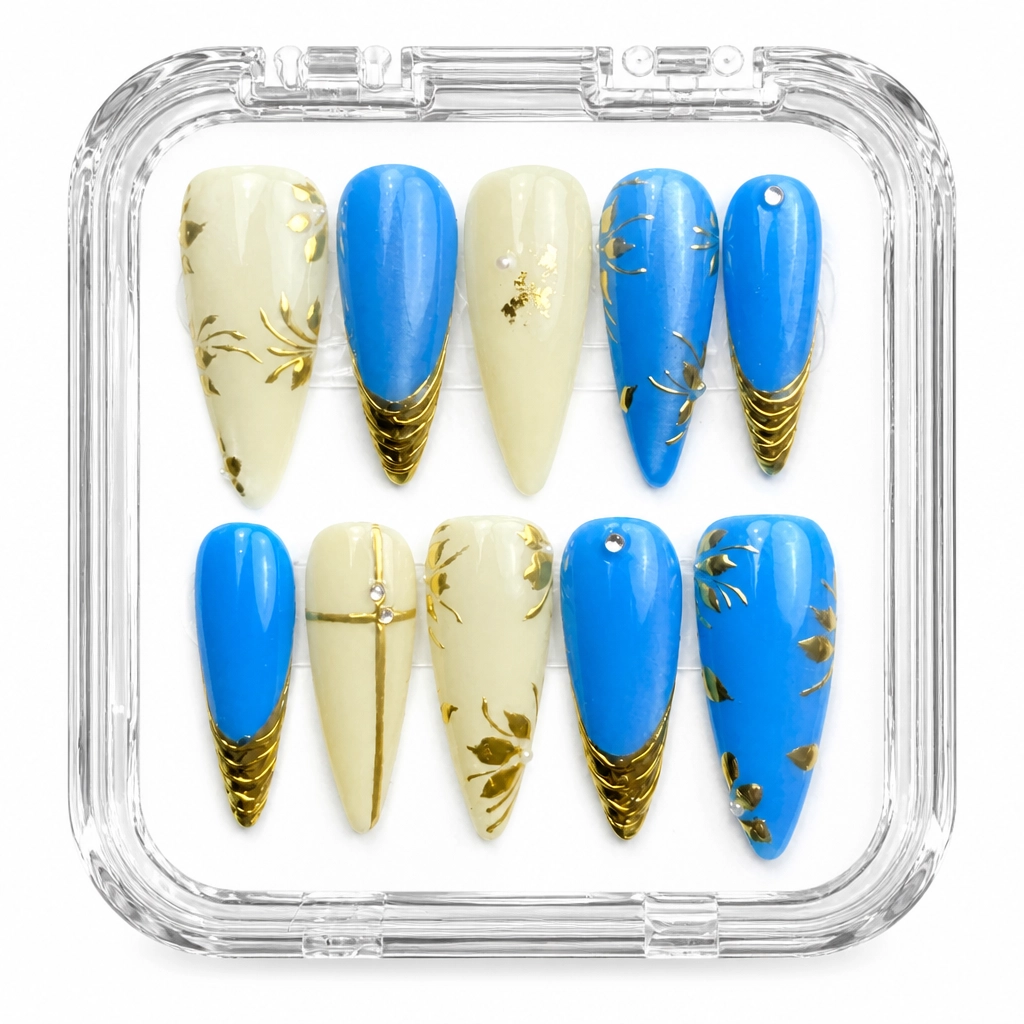 Press-on Nails Wholesale $11.90 Botanical Gold by Yabe Vietnam