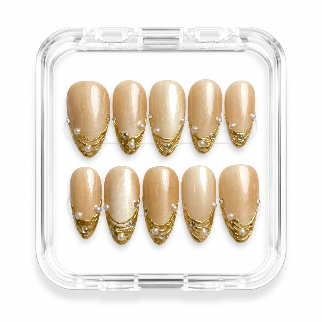 Press-on Nails Wholesale $11.90 Golden Elegance by Yabe Vietnam