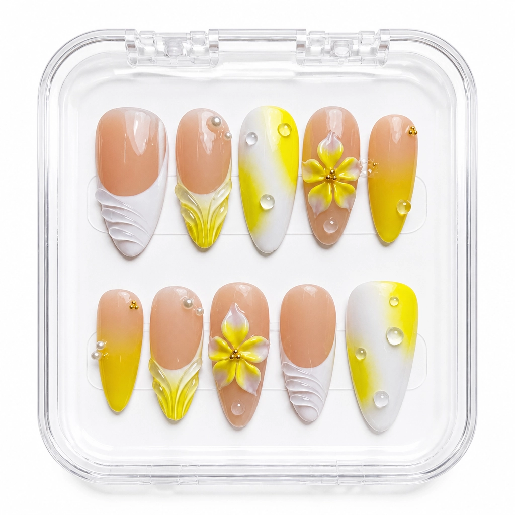 Press-on Nails Wholesale $11.90 Citrine Bloom by Yabe Vietnam