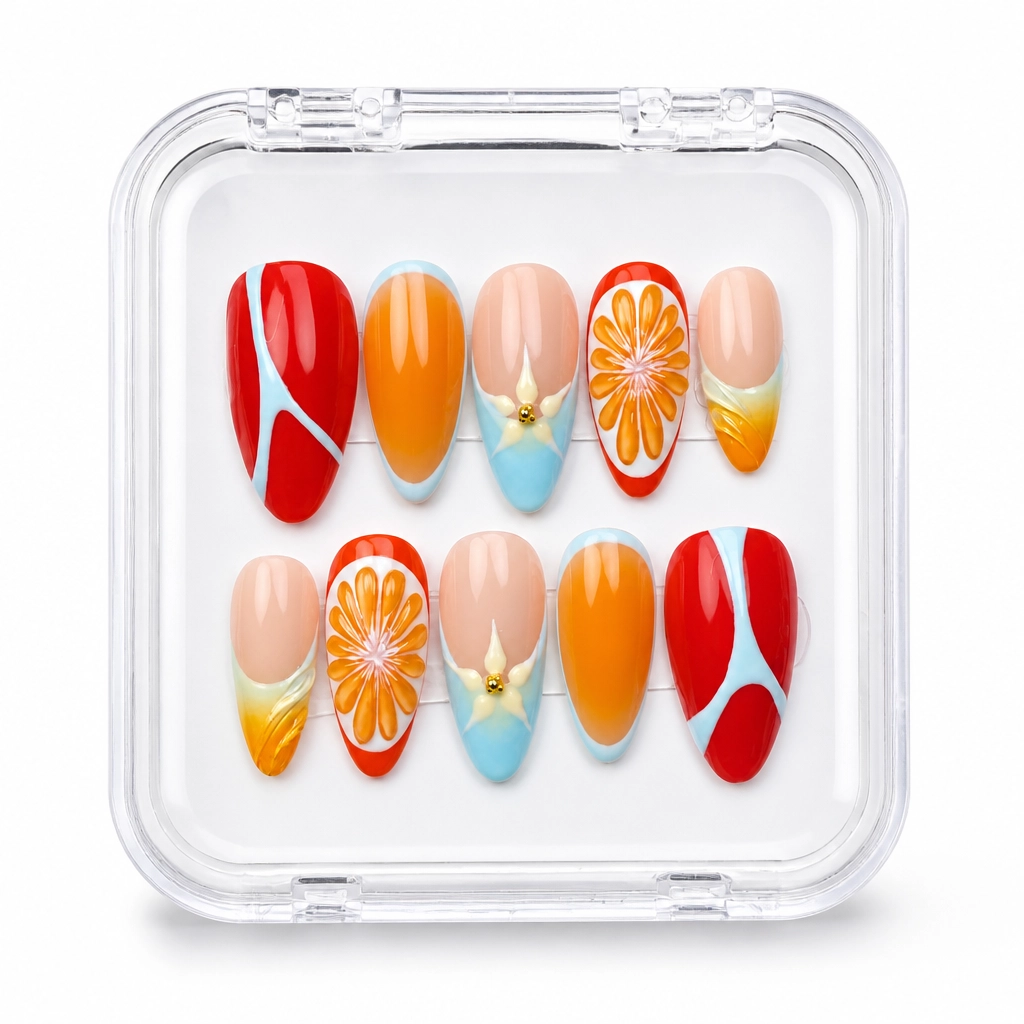 Press-on Nails Wholesale $11.90 Citrus Dream by Yabe Vietnam