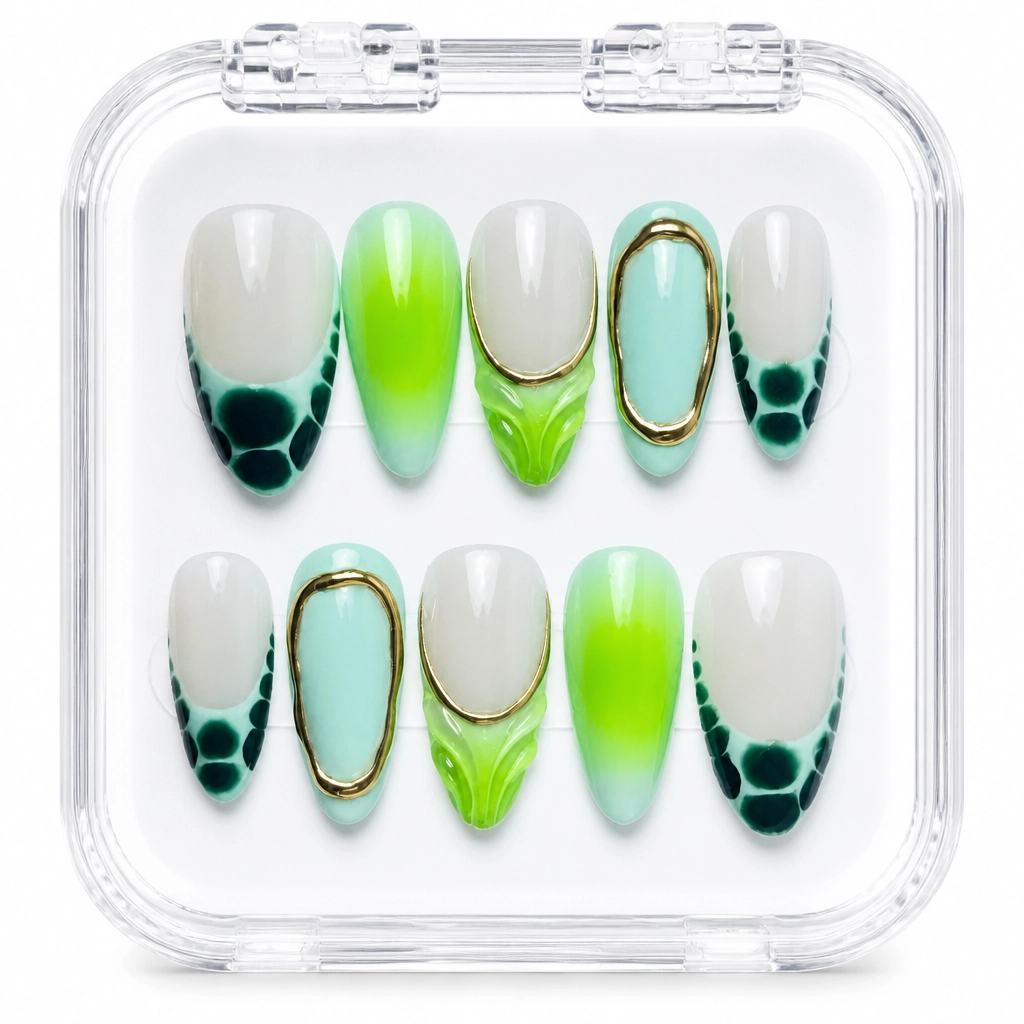 Press-on Nails Wholesale $11.90 Neon Gradient Elegance by Yabe Vietnam