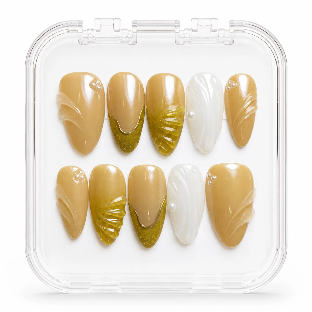 Press-on Nails Wholesale $11.90 Golden Luxe Elegance by Yabe Vietnam