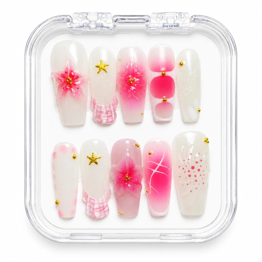 Press-on Nails Wholesale $11.90 Blossom Elegance by Yabe Vietnam