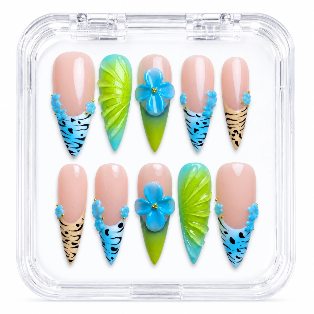 Press-on Nails Wholesale $11.90 Tropical Bloom by Yabe Vietnam