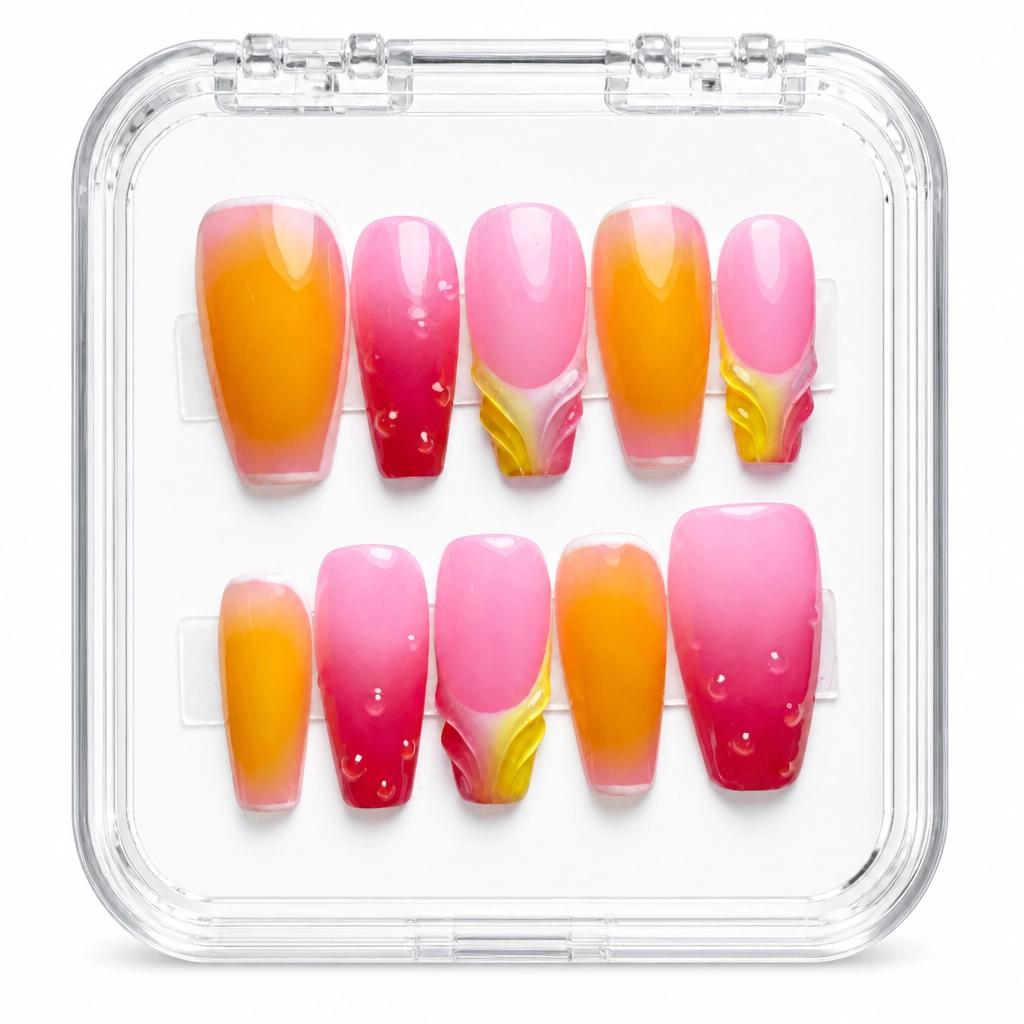Press-on Nails Wholesale $11.90 Sunset Glam by Yabe Vietnam