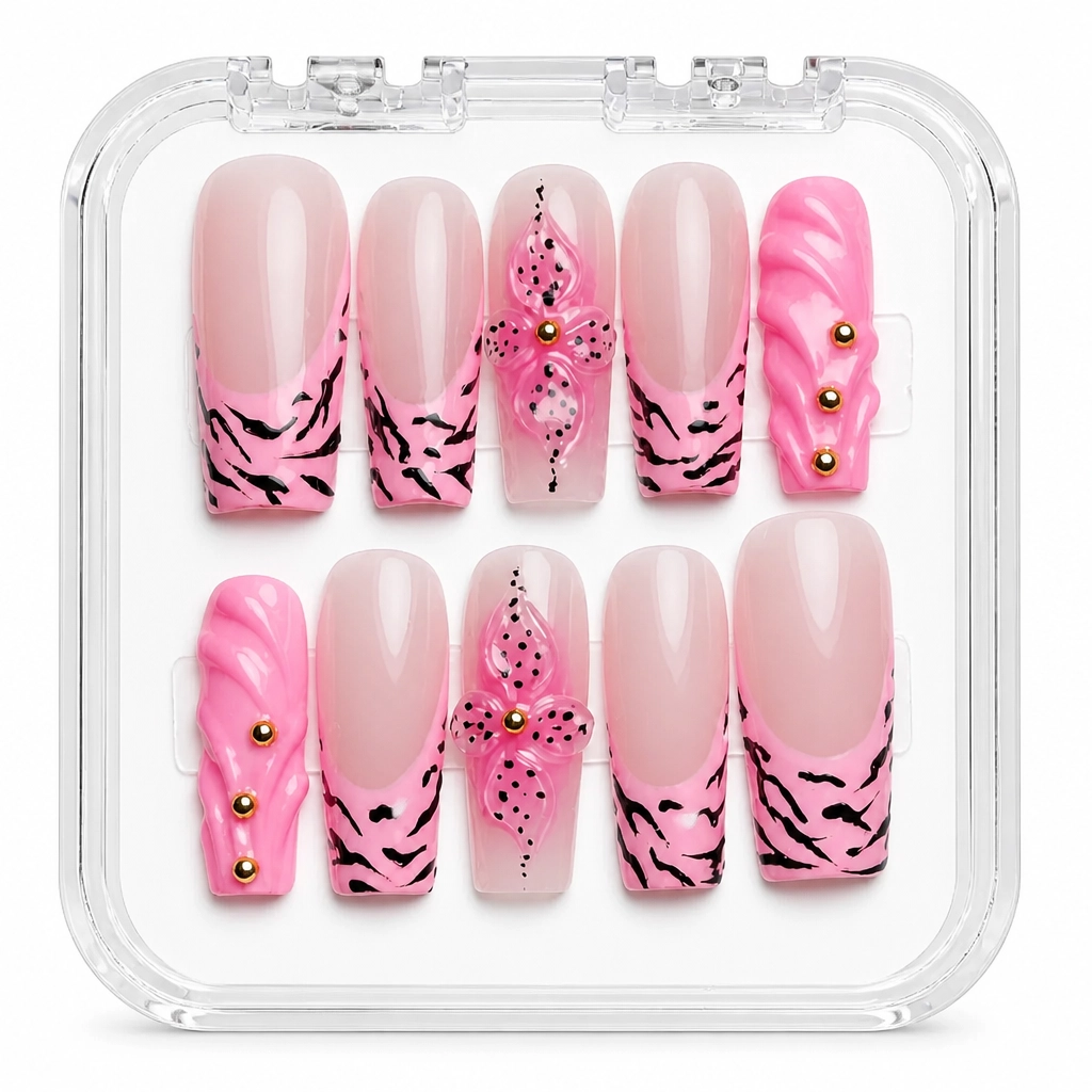 Press-on Nails Wholesale $11.90 Pink Butterfly Luxe by Yabe Vietnam