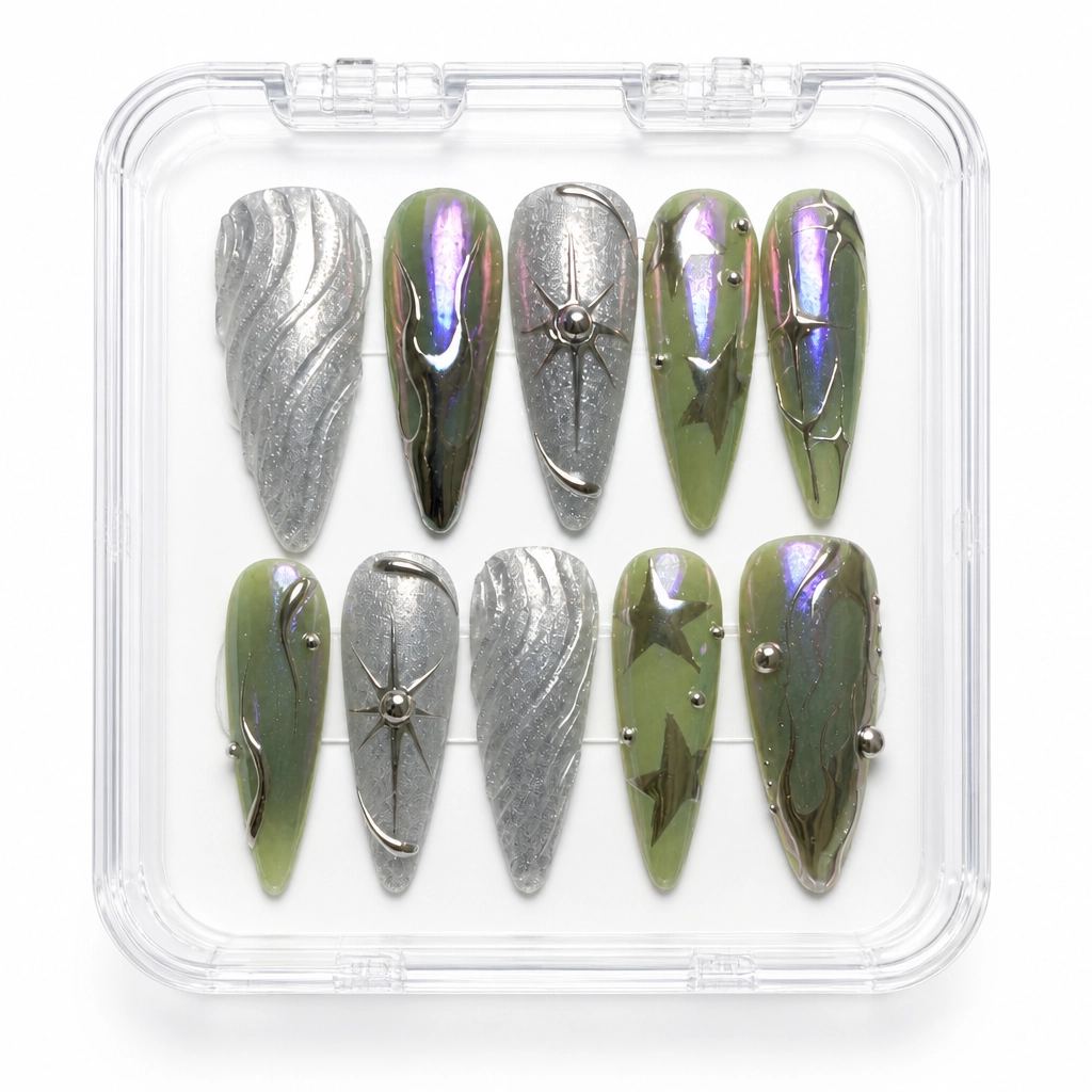 Press-on Nails Wholesale $11.90 Ethereal Chrome by Yabe Vietnam