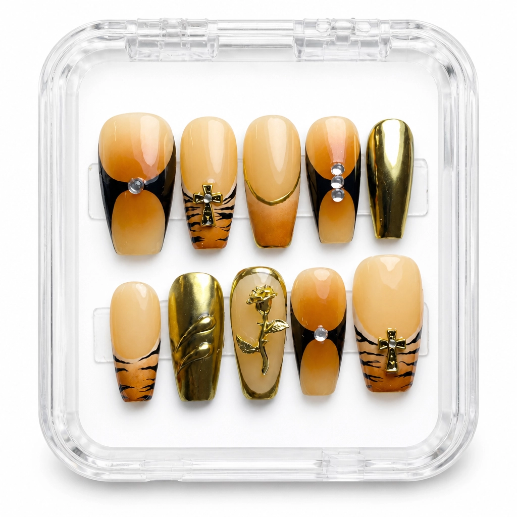 Press-on Nails Wholesale $11.90 Gilt Ombre Bloom by Yabe Vietnam