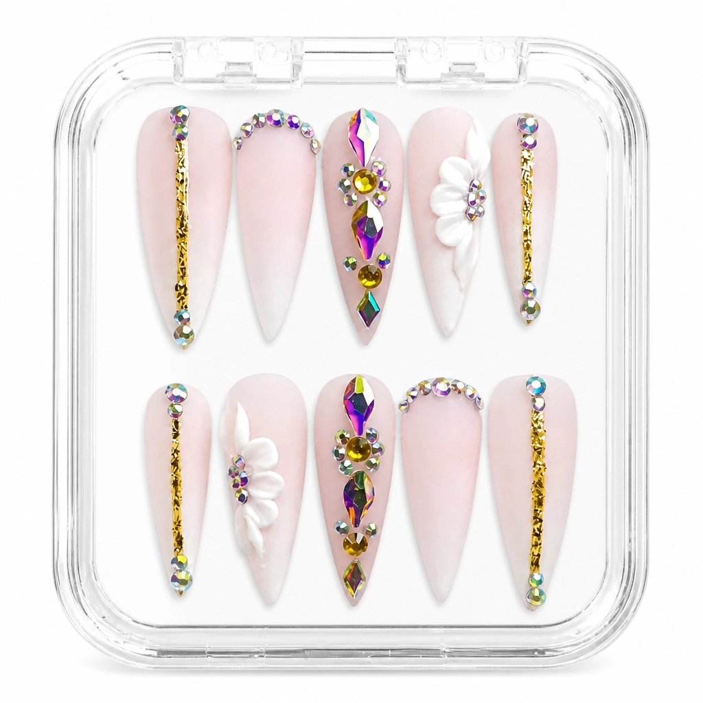 Press-on Nails Wholesale $11.90 Crystalline Bloom by Yabe Vietnam