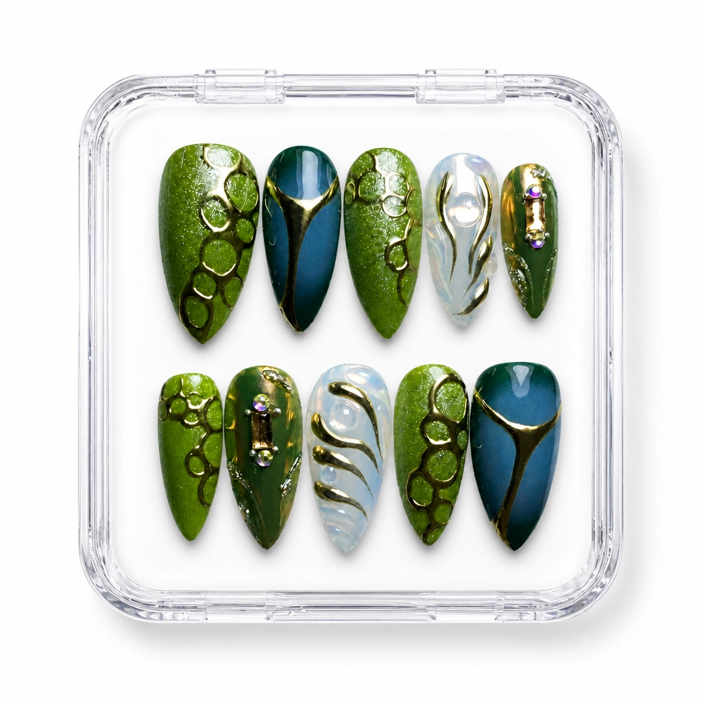 Press-on Nails Wholesale $11.90 Emerald Luxe by Yabe Vietnam