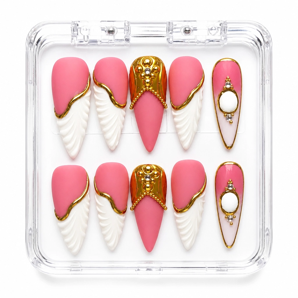 Press-on Nails Wholesale $11.90 Blush Feather Luxe by Yabe Vietnam