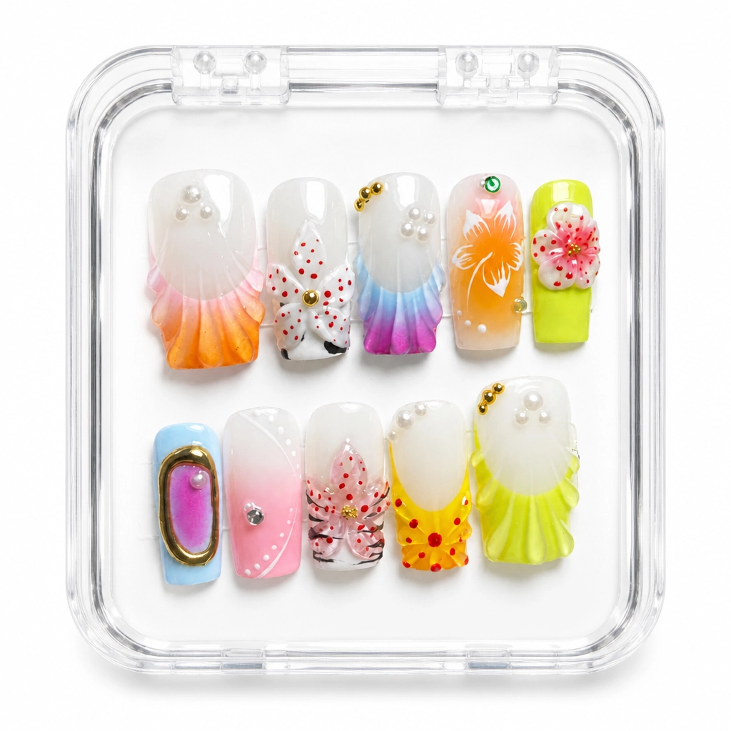 Press-on Nails Wholesale $11.90 Confetti Ombre by Yabe Vietnam