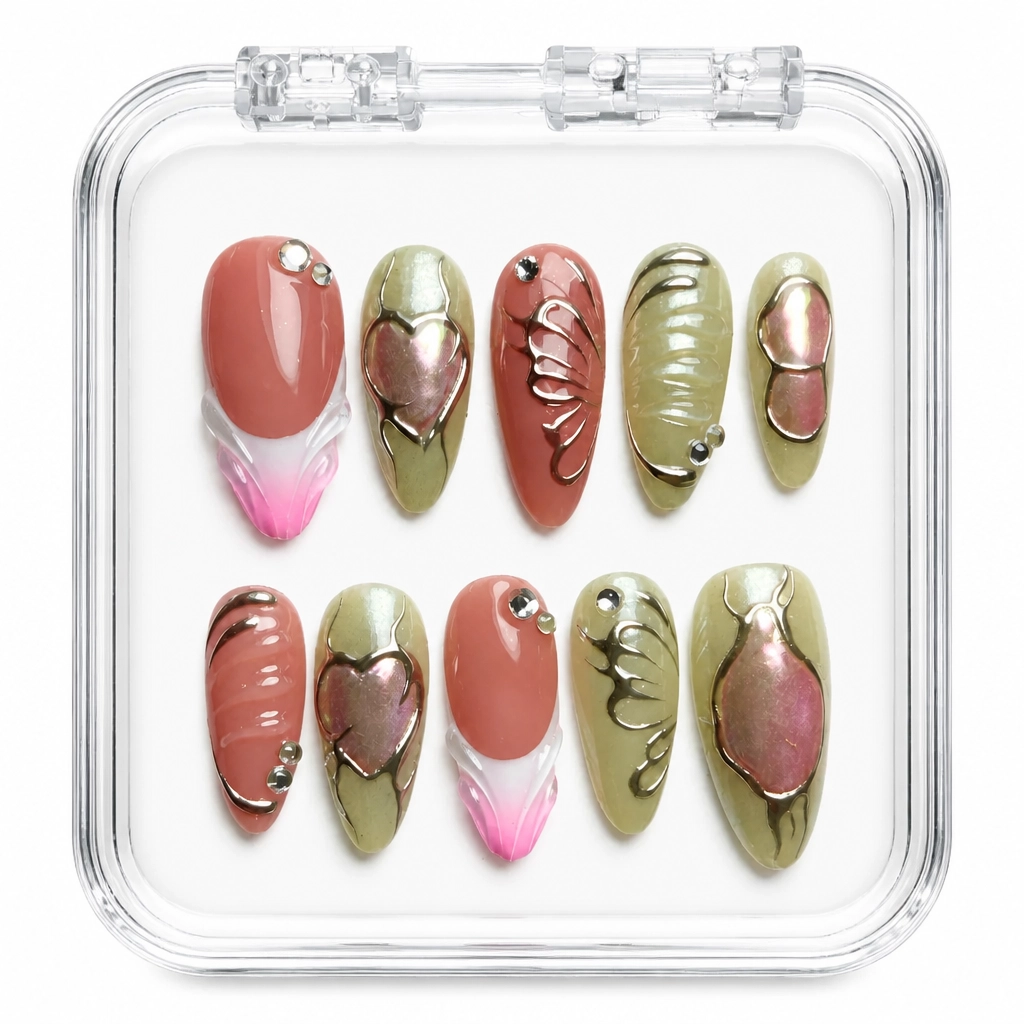 Press-on Nails Wholesale $11.90 Rose Elegance by Yabe Vietnam