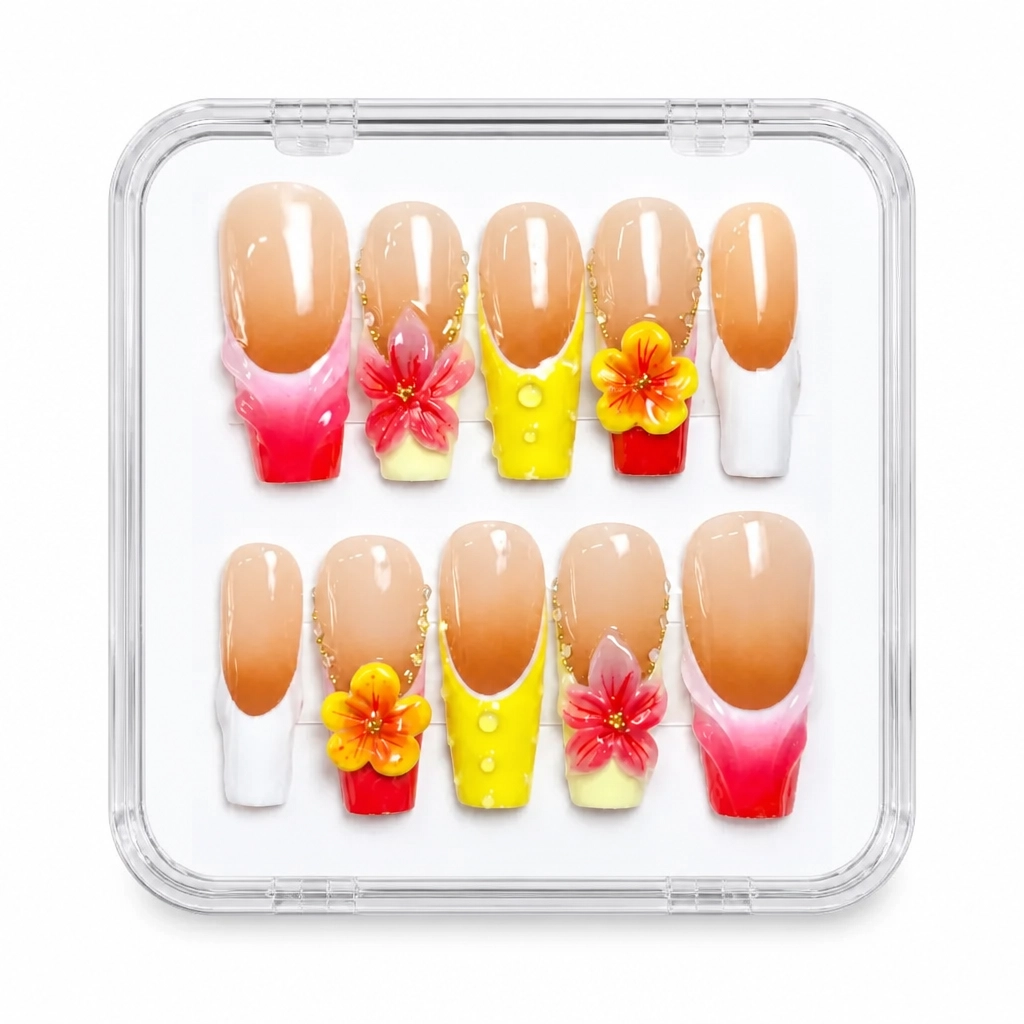 Press-on Nails Wholesale $11.90 Tropical Bloom by Yabe Vietnam