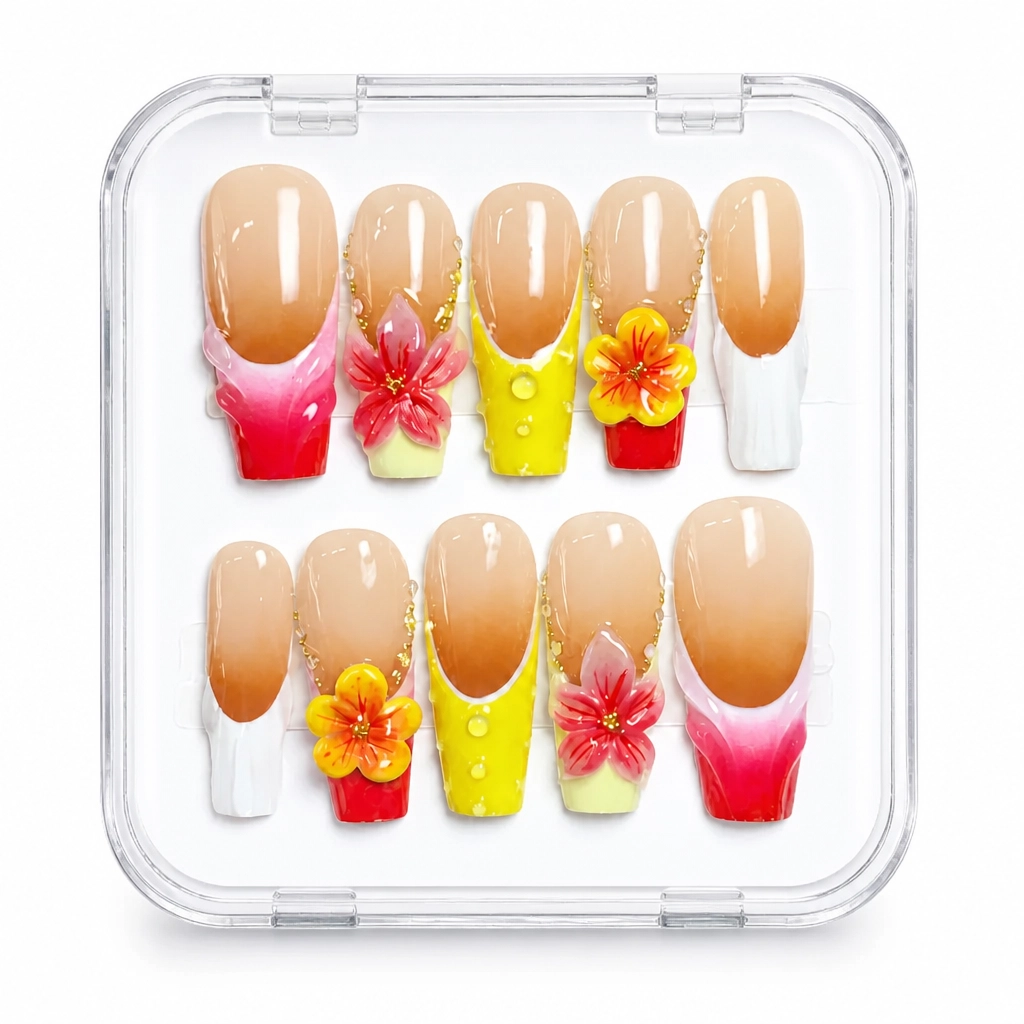 Press-on Nails Wholesale $11.90 Tropical Bloom by Yabe Vietnam