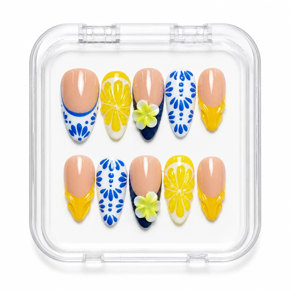 Press-on Nails Wholesale $11.90 Citrus Bloom by Yabe Vietnam