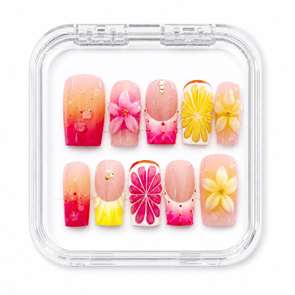 Press-on Nails Wholesale $11.90 Citrus Blossom by Yabe Vietnam