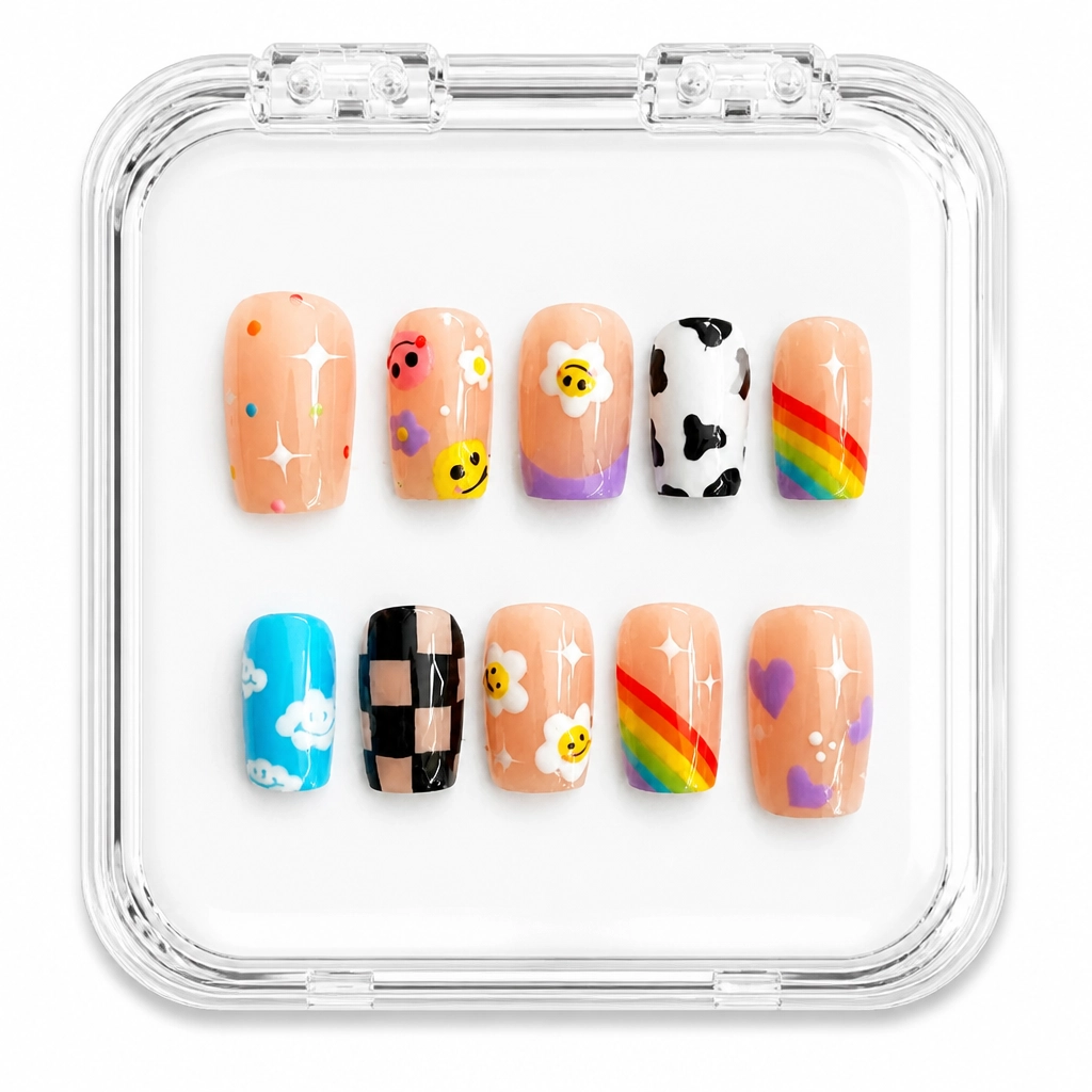 Press-on Nails Wholesale $11.90 Rainbow Blossom by Yabe Vietnam