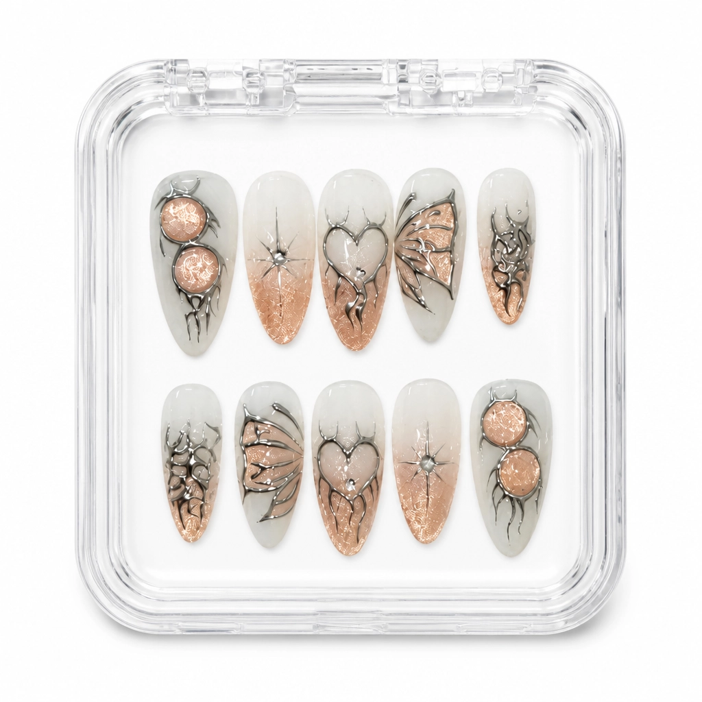 Press-on Nails Wholesale $11.90 Crystalline Ember by Yabe Vietnam