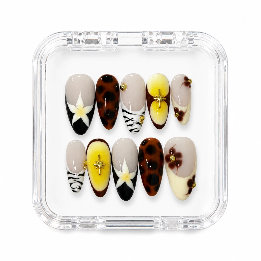 Press-on Nails Wholesale $11.90 Amber Geometric by Yabe Vietnam