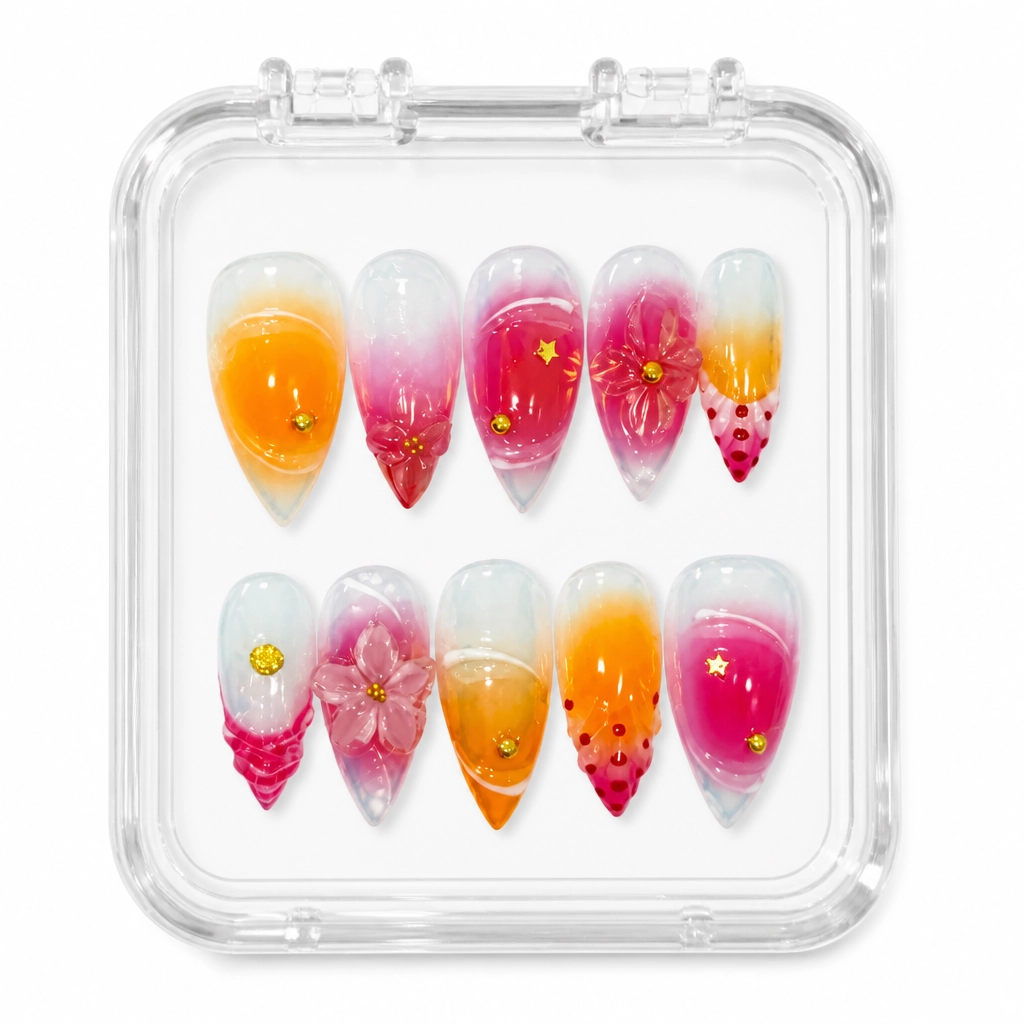 Press-on Nails Wholesale $11.90 Amber Blossom by Yabe Vietnam