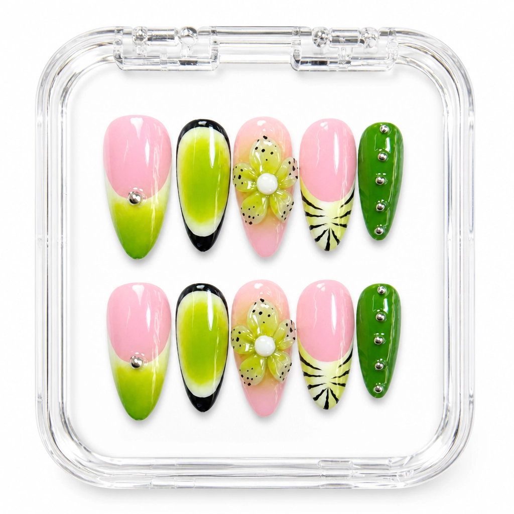 Press-on Nails Wholesale $11.90 Botanical Elegance by Yabe Vietnam