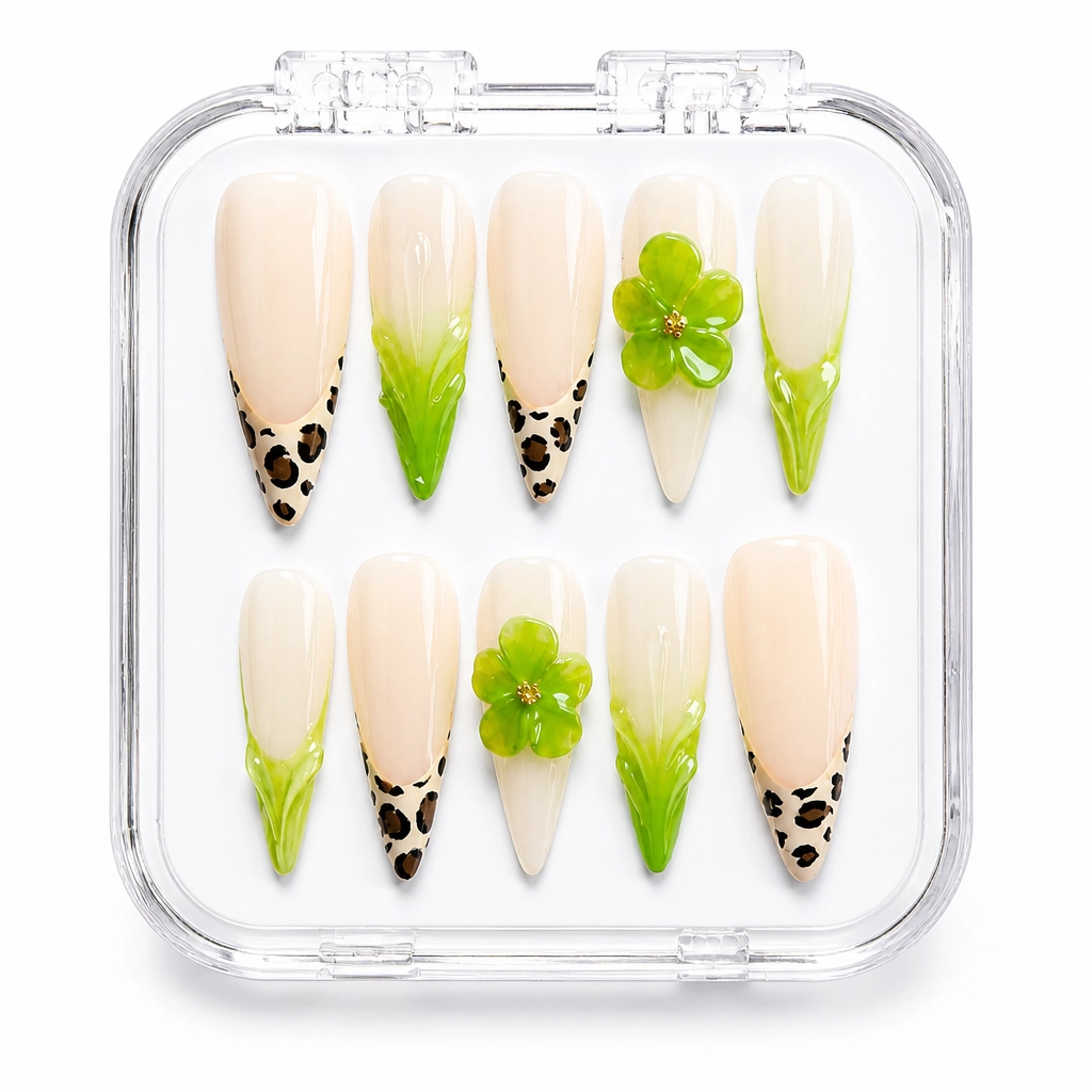 Press-on Nails Wholesale $11.90 Verdant Elegance by Yabe Vietnam