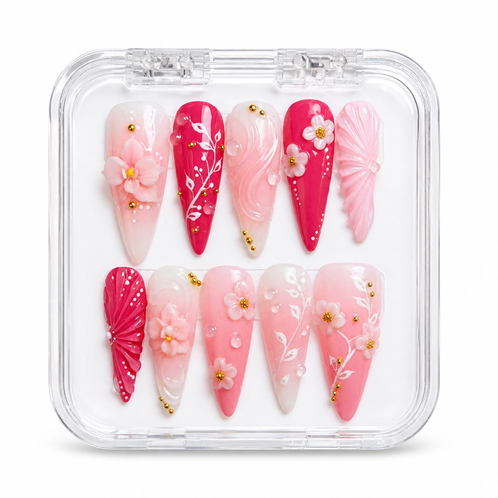 Press-on Nails Wholesale $11.90 Sakura Elegance by Yabe Vietnam