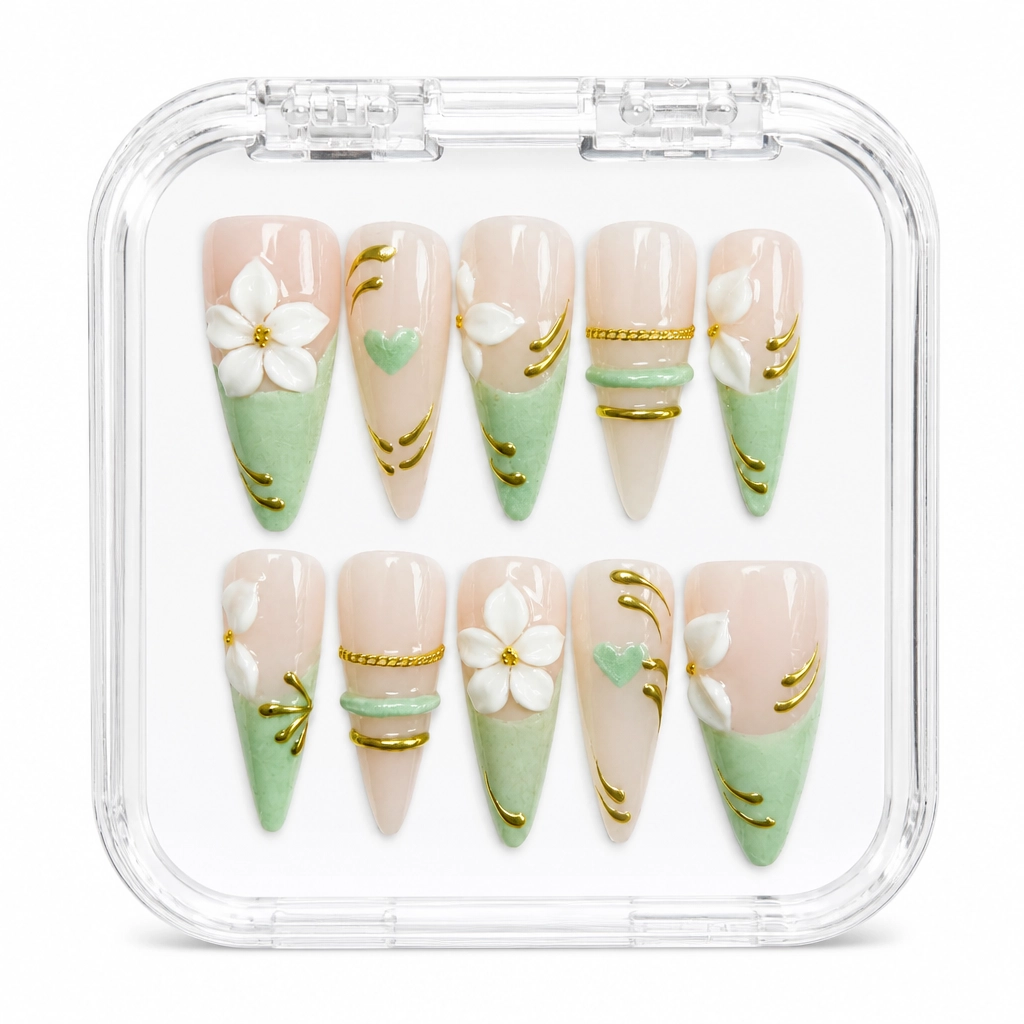 Press-on Nails Wholesale $11.90 Botanical Elegance by Yabe Vietnam