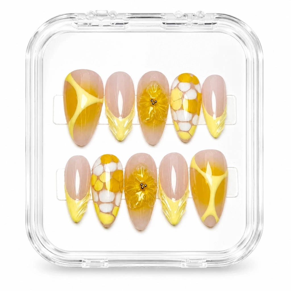 Press-on Nails Wholesale $11.90 Honeycomb Bloom by Yabe Vietnam