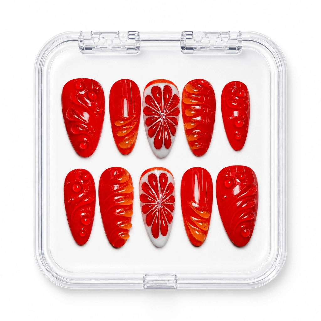 Press-on Nails Wholesale $11.90 Citrus Splash by Yabe Vietnam