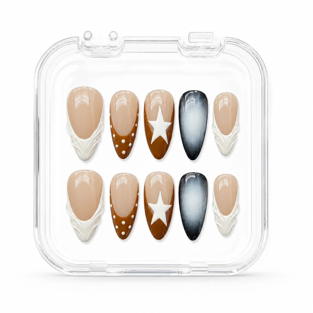 Press-on Nails Wholesale $11.90 Mocha Star Elegance by Yabe Vietnam
