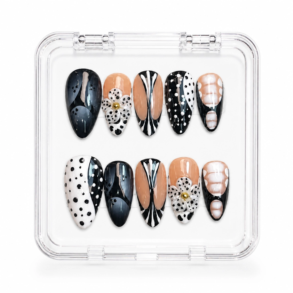 Press-on Nails Wholesale $11.90 Daisy Noir by Yabe Vietnam