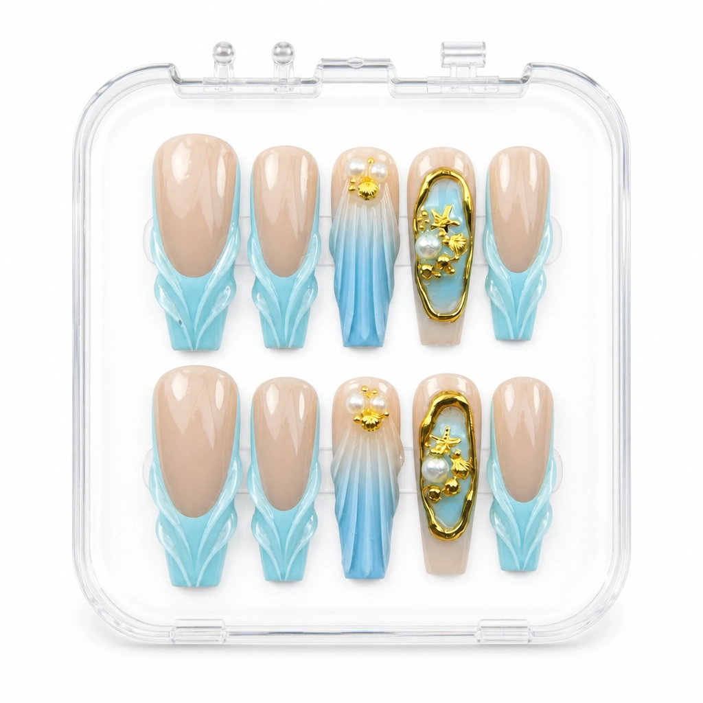 Press-on Nails Wholesale $11.90 Pearl Ocean Dream by Yabe Vietnam